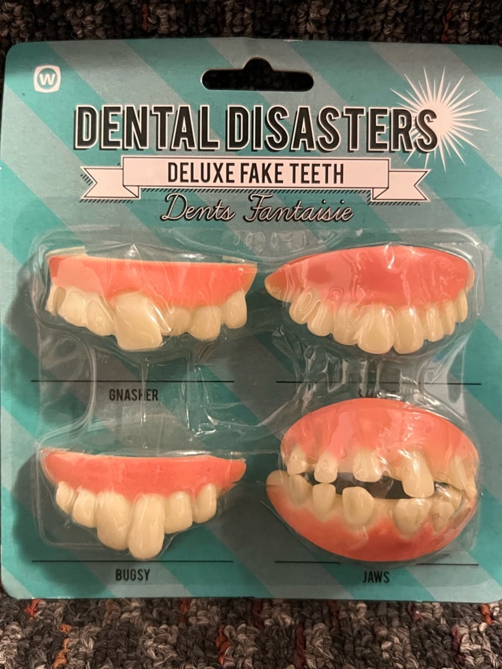 Deluxe Fake Teeth - Pink and White Costume Set